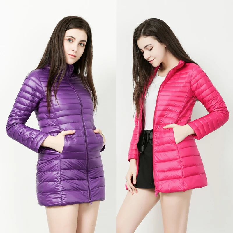 

Women Ultra-light Thin Down Coats 2019 Autumn Winter Slim Hip-Length Winter Jackets Warm White Duck Down Coat Women's Outerwear