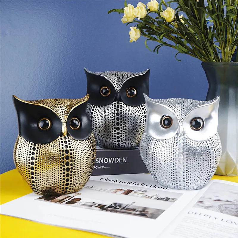 

Nordic Resin Wise Owl Figurines Animal Statue Sculpture Crafts for Home Interior Decor Desktop Table Decoration Gifts