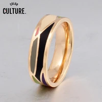 fashion stainless steel jewelry colorful geometric enamel rings for women best friends holiday gifts
