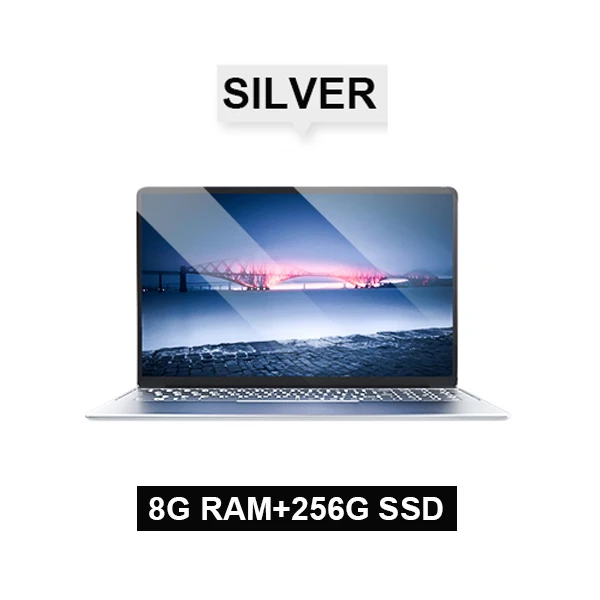 15,6 'ноутбук с металлической подсветкой 8G ram DDR3 1 ТБ 512G 256G 128G SSD игровой ноутбук ультрабук Intel четырехъядерный Win10 OS ноутбук компьютер - Цвет: SILVER-256G