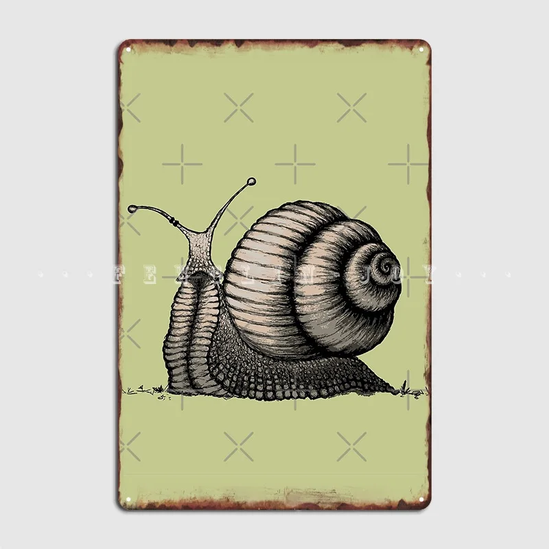 

Металлический знак улитки, настенный, паб, бар, пещера, изготовление на заказ, украшение гаража, оловянный знак, плакат