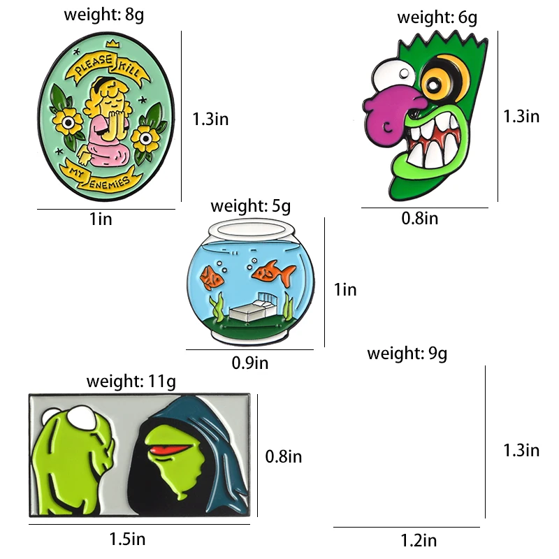 Эмалированные заколки в виде черепа лягушки аквариума