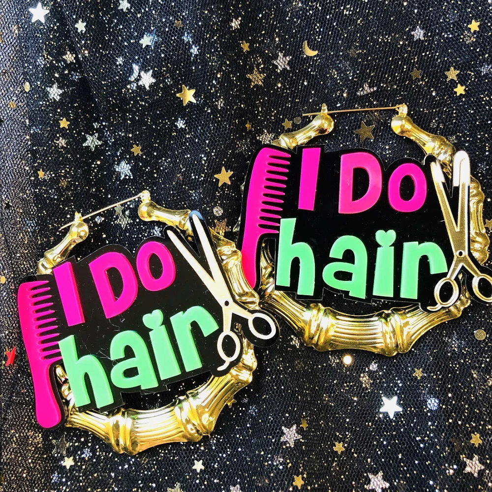 Модные Акриловые большие бамбуковые серьги в стиле панк I DO Hair
