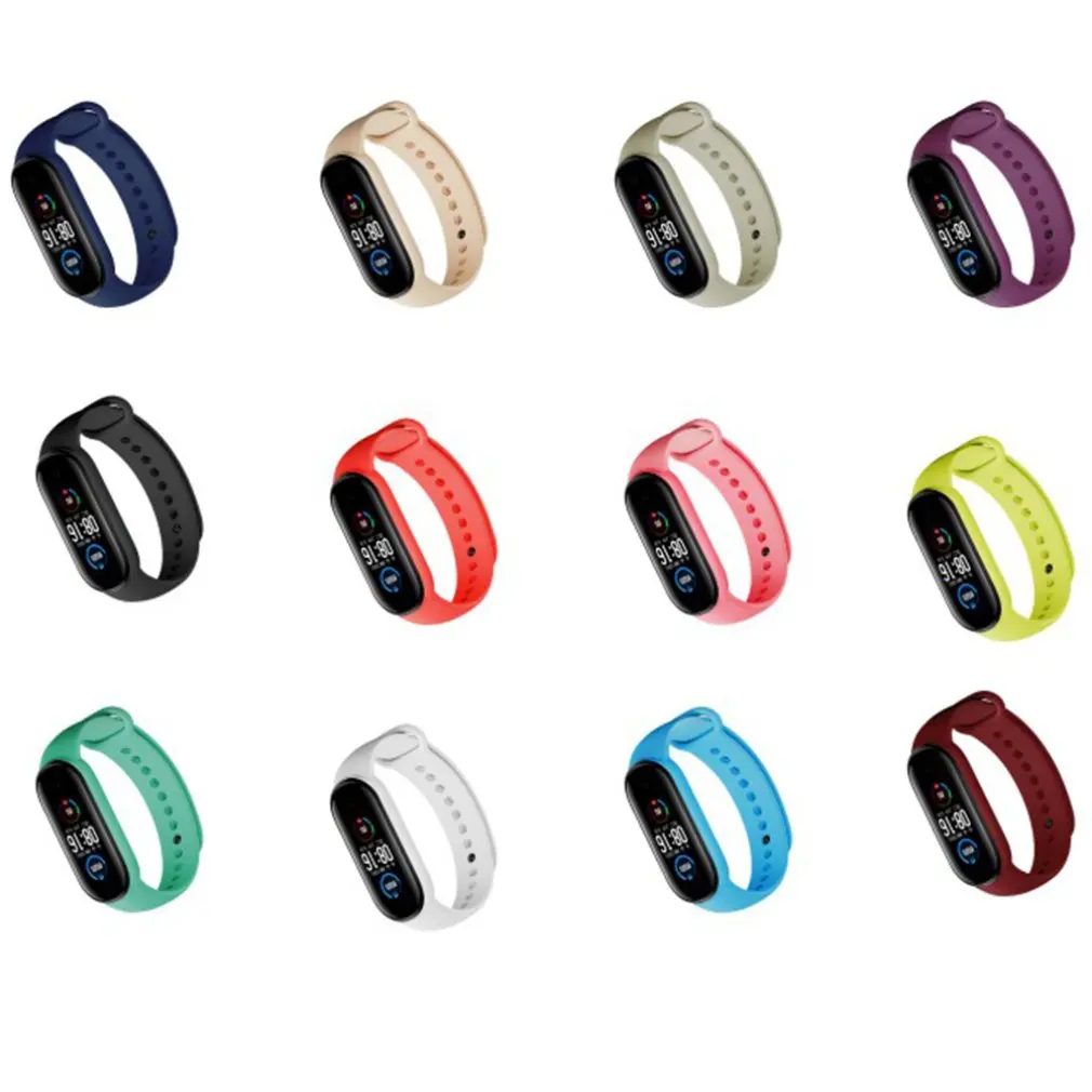 

Strap for Mi Band 5 Straps Bracelet Colorful Strap Bracelet Accessories Replacement Silicone Strap Wristband &ZH