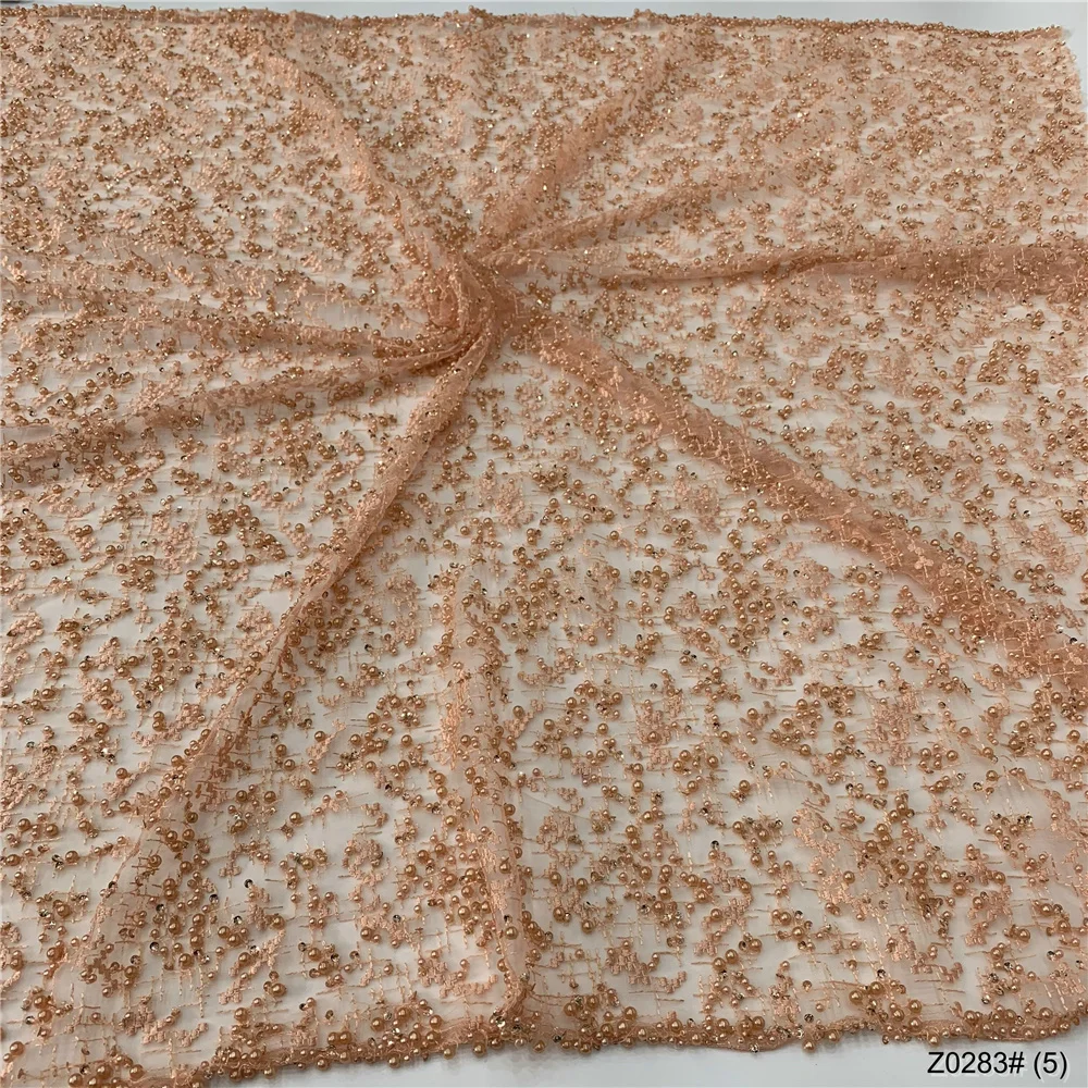 

2022 High Quality African Nigerian Tulle Lace Fabric Sequins Embroidery Swiss French Guipure Wedding Party Dress Beaded 5Yards