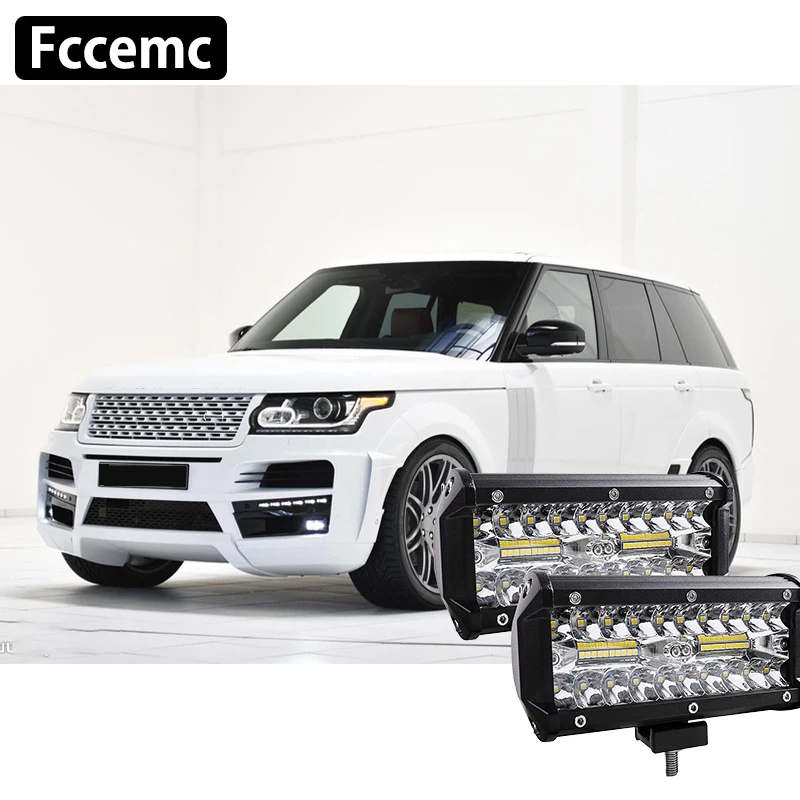 

For Land Rover 7 INCH 51W Car License Plate LED Round 12V 24 V Road Reverse Lights Work Flood Driving Portable Spotlights 2 PCS