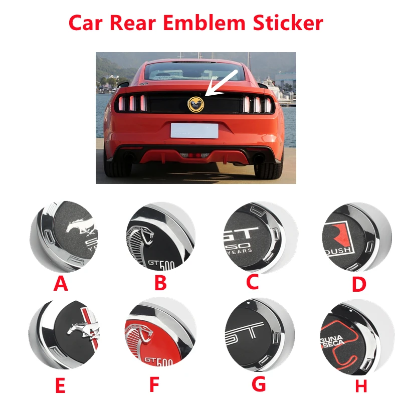 

New Car Rear Emblem Trunk Badge for Ford Mustang Shelby GT500 Roush Laguna Seca Auto Styling Exterior Decoration Tail Decal