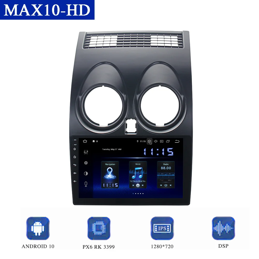 

Автомобильный мультимедийный плеер Dasaita для Nissan Qashqai J10, 2008-2014, 10,2 дюймов, Android 10,0, радио, GPS, CarPlay, DSP, 64 Гб ПЗУ, экран 1280*720