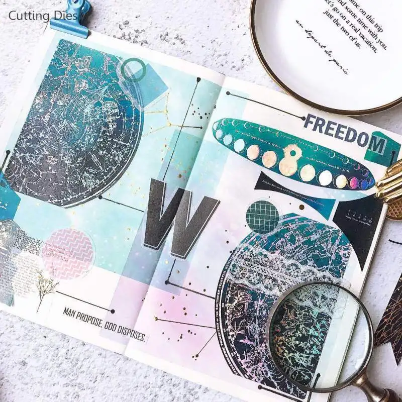 5 шт./партия Горячая штамповка звезда земля напечатанная веленевая писчая бумага