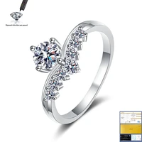 925 sterling silver moissanite ring classic style round cut ring single row diamond engagement anniversary ring 0 5ct