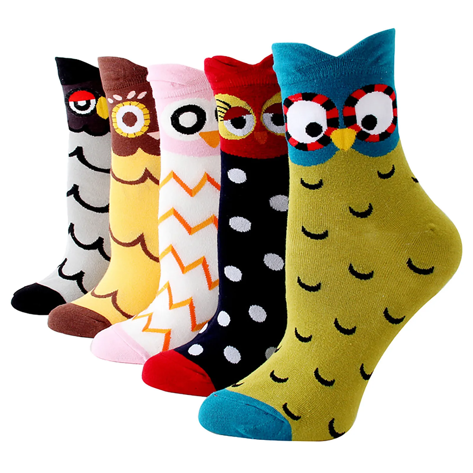 

5Pair Women Socks Harajuku Animal Cartoon Pattern Tube Socks Calcetines Winter Casual Cotton Long Socks Skarpetki Damski #05
