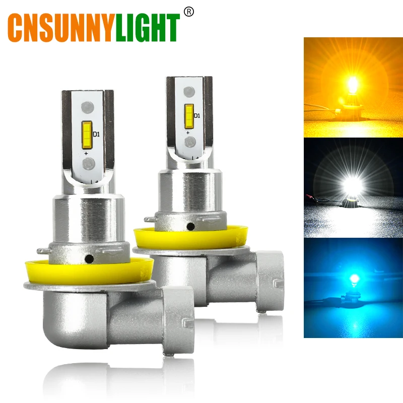 CNSUNNYLIGHT Автомобильный светодиодный противотуманный фонарь H11 H8 9005 9006 12 Вт/лампа 2400Lm 3000 К желтый 6000 К Белый Автомобильный противотуманный фонарь Plug Play
