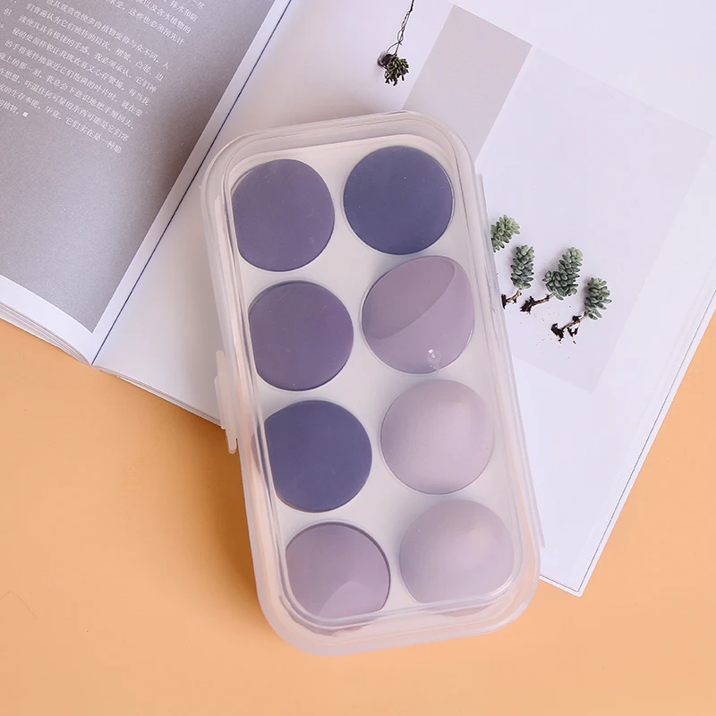 Dinorag 8 PCS Makeup Foundation Sponges Beauty Egg Wet Dry Dual Use Set Concealer Puff Cosmetic Tool with Box |