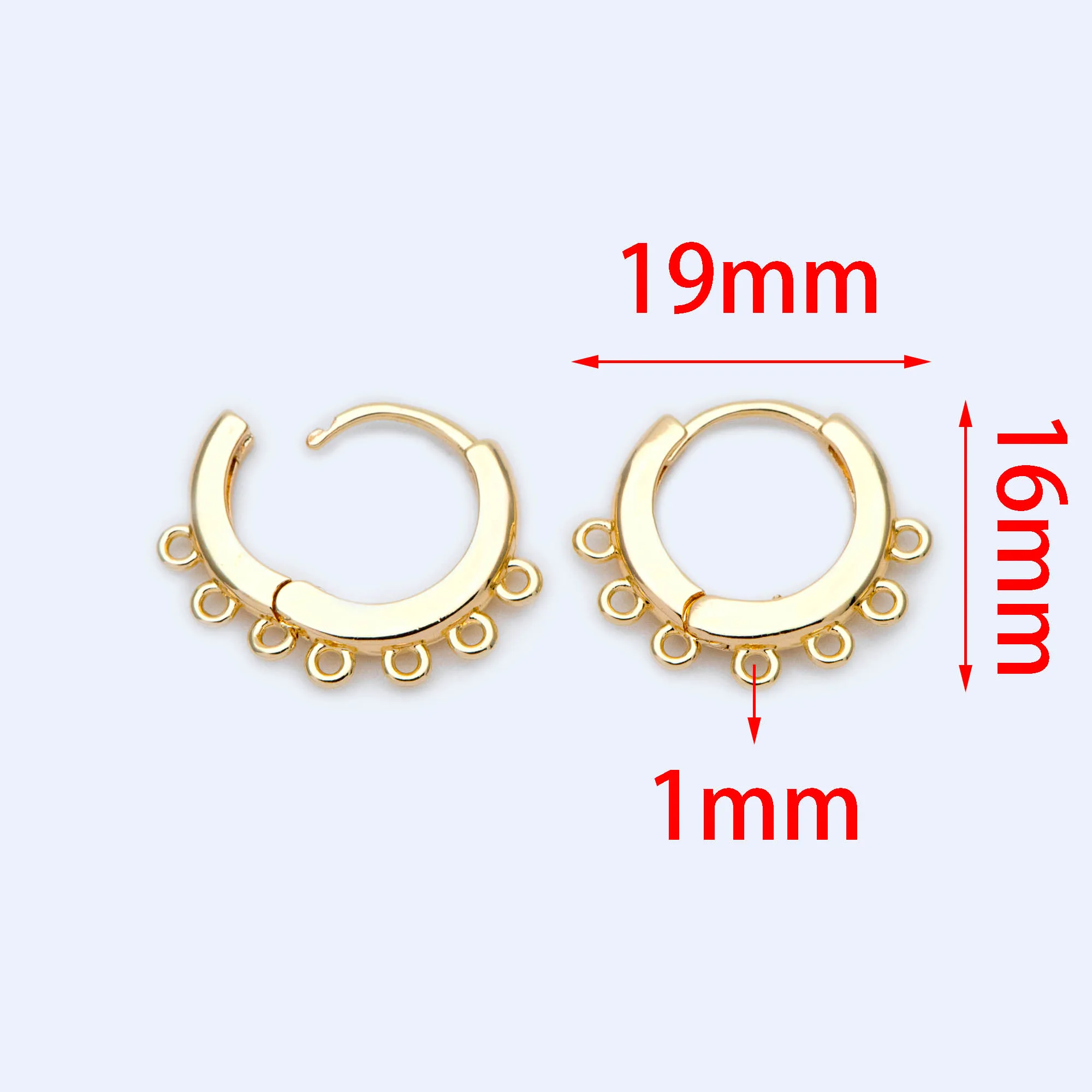 10pcs Gold Round Leverback Ear Wires Hooks with 7 Loops Earring Finding Wholesale (GB-1200) | Украшения и аксессуары