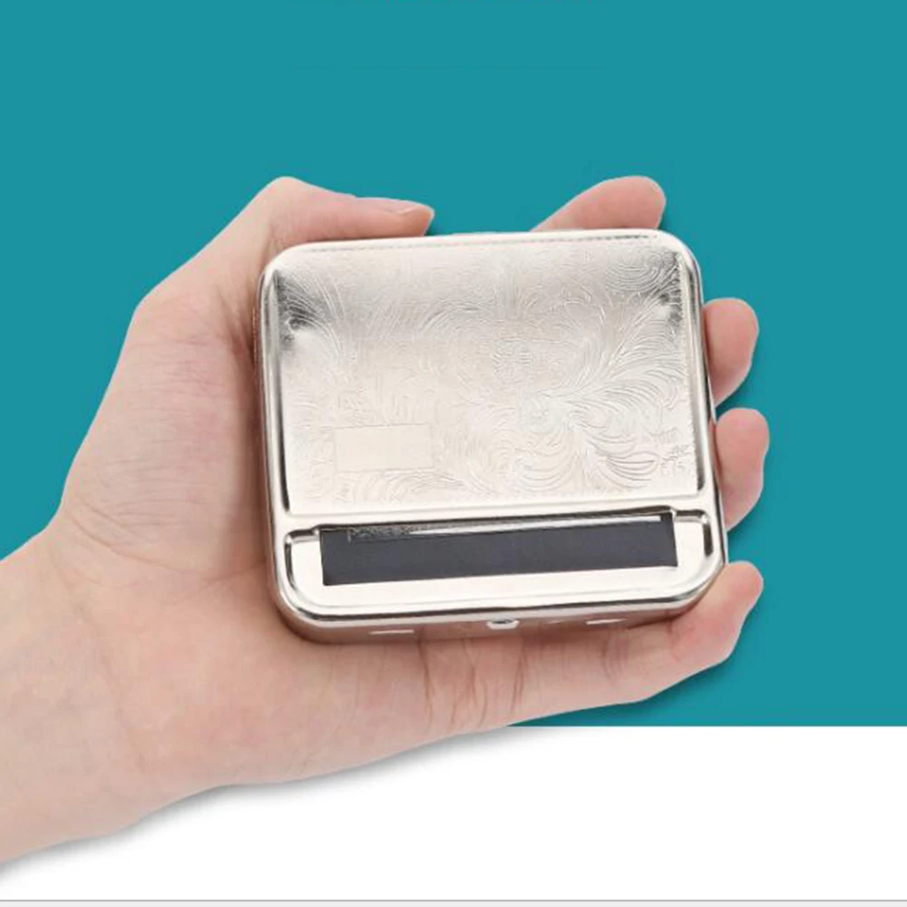 Серебристая металлическая роликовая машина табачный ролик чехол для сигареты 70