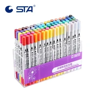 sta 80 colors set sketch marker pens twin tips water based ink brush pen micron needle tip soluble watercolor ink art marker pen