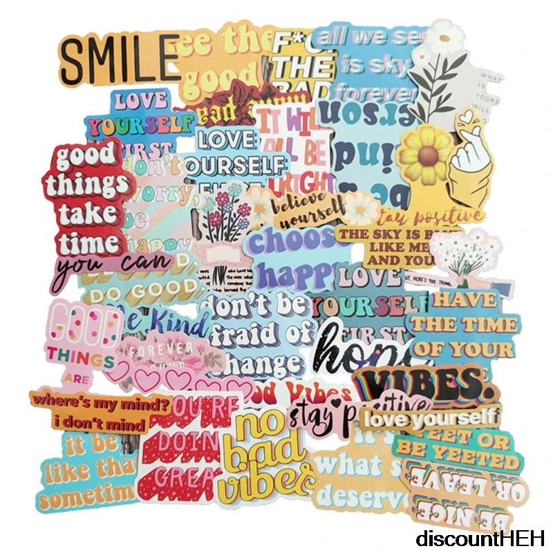 

40Pcs Motivational Phrases Sticker Inspirational Life Quotes Waterproof DIY Laptop Phone Study Room Scrapbooking Graffiti Decals