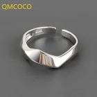 QMCOCO регулируемое кольцо с гладкой поверхностью геометрической формы 925 дюймов Корейская версия простое индивидуальное кольцо женские ювелирные изделия