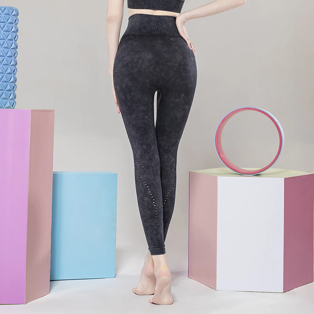 Leggings For Fitness Yoga Pants Hollow Out Women Solid Workout Breathable Seamless | Спорт и развлечения