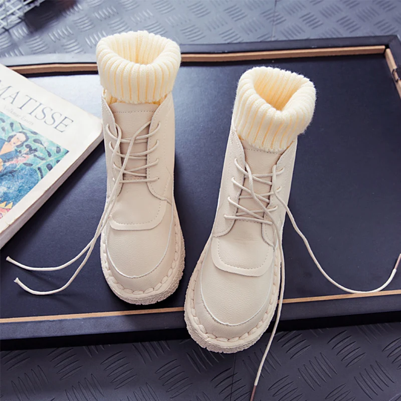 Winter Women Boots New Women Snow Boots Warm Plush Fur Boots Fashion Slip On Women Ankle Boots Brown Boots Women Platform