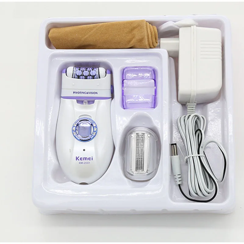 

Ms. Ke Mei shaving device KM-2668 electric epilator 2 in 1 electric shaver rechargeable epilator lady shaver