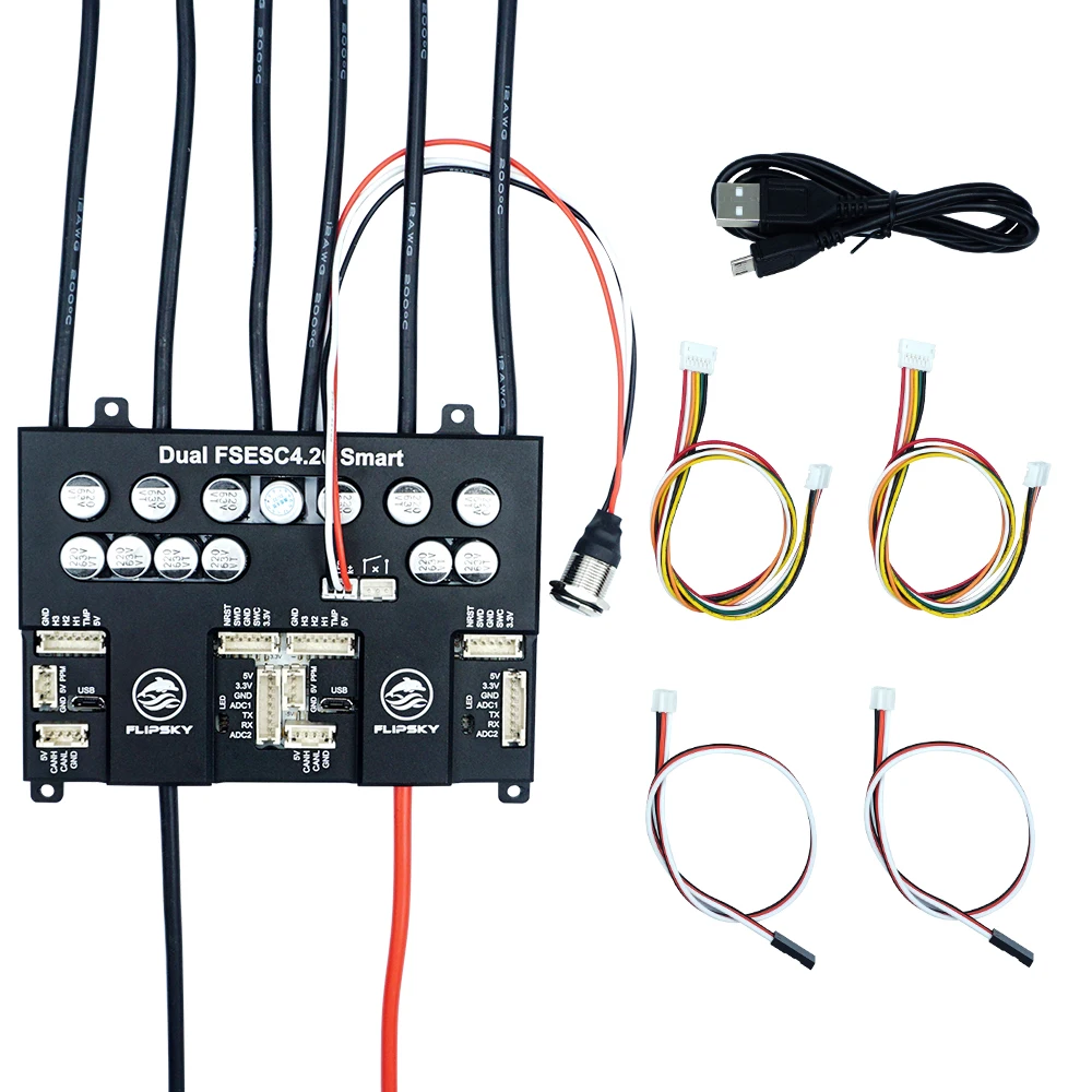 

New arrival FLIPSKY Dual FSESC4.20 SMART Power Button With Aluminum Case Updated Version Based on VESC for sk8/scooter/robot