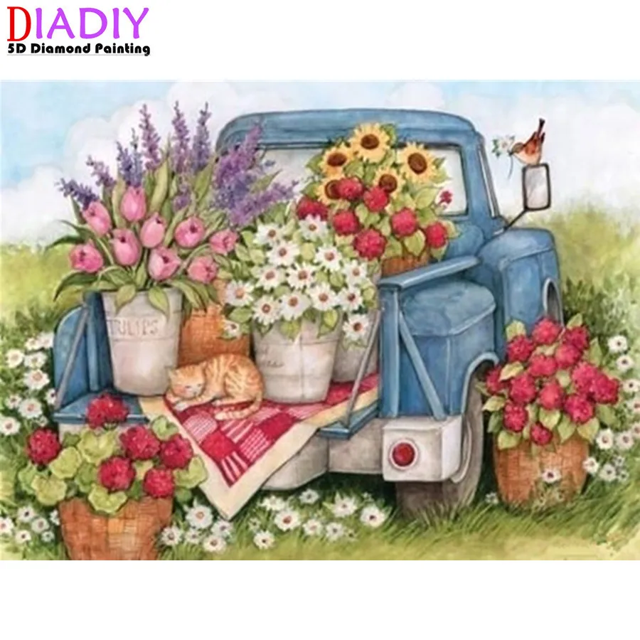

5D Diamond Painting Sunset/Love Beach DIY Round Full Diamond Embroidery Kit Landscape Home Decoration Crafts