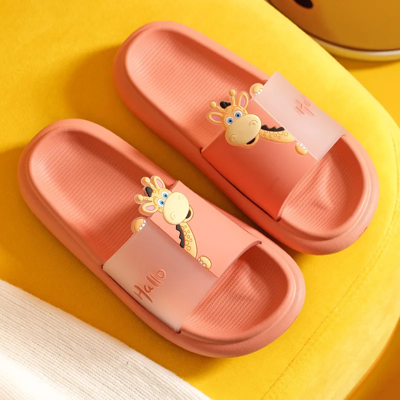 

Cartoon Giraffe Cute Slippers For Women Summer House Shoes Non-slip Indoor Bathroom Eva Flip Flops Woman Slides Deer Slipper