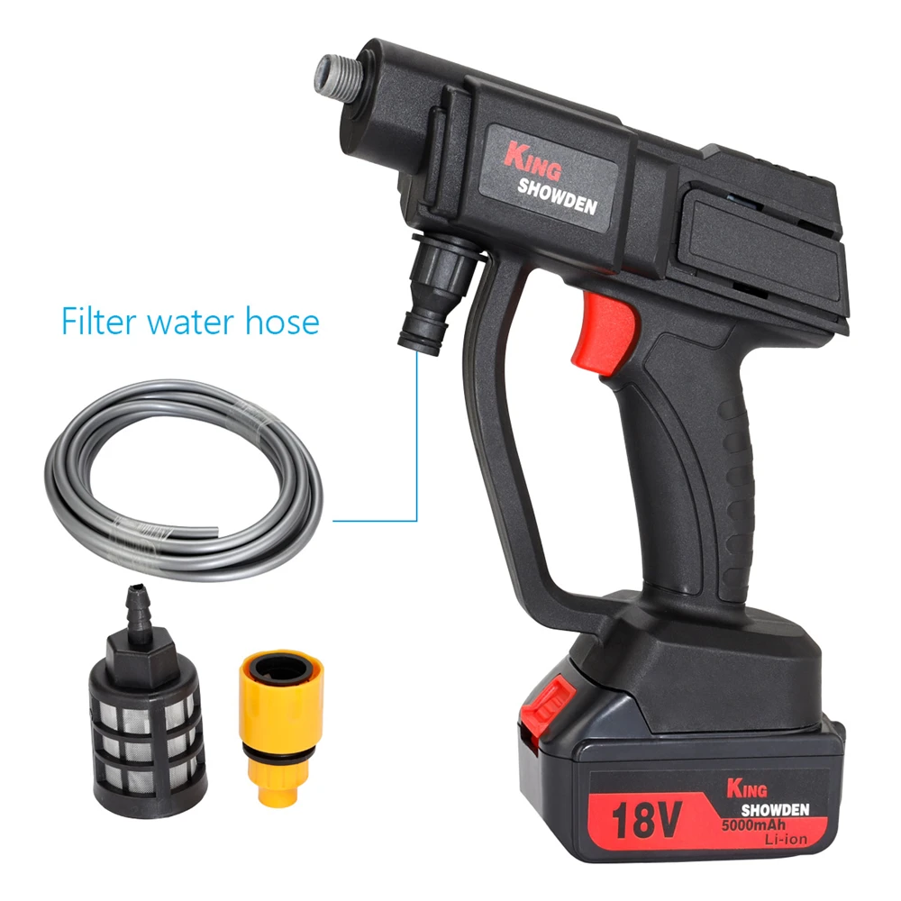 Продажа Беспроводной портативный Электрический пистолет-распылитель воды высокого давления для мойки автомобиля, насадка для очистки воды под дав...