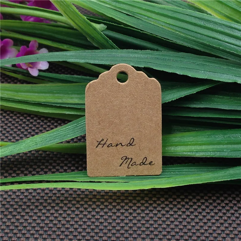 Free shipping 3x2cm Color Price Tags Hand made Gift tags DIY Retro Kraft Paper cards Garment 50PCS For Candle/Flower | Дом и сад