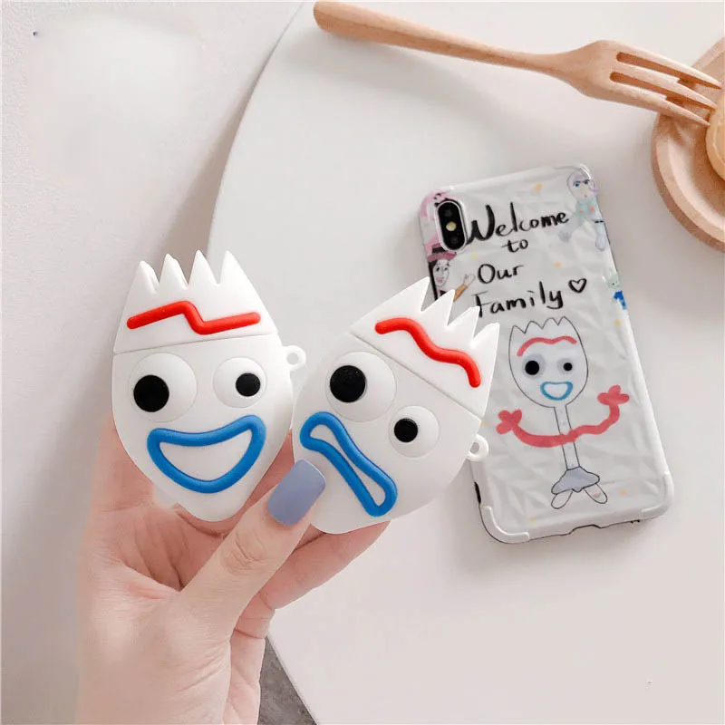 Для AirPod 2 Чехол 3D История Игрушек 4 Fokry мультфильм Мягкие силиконовые беспроводные