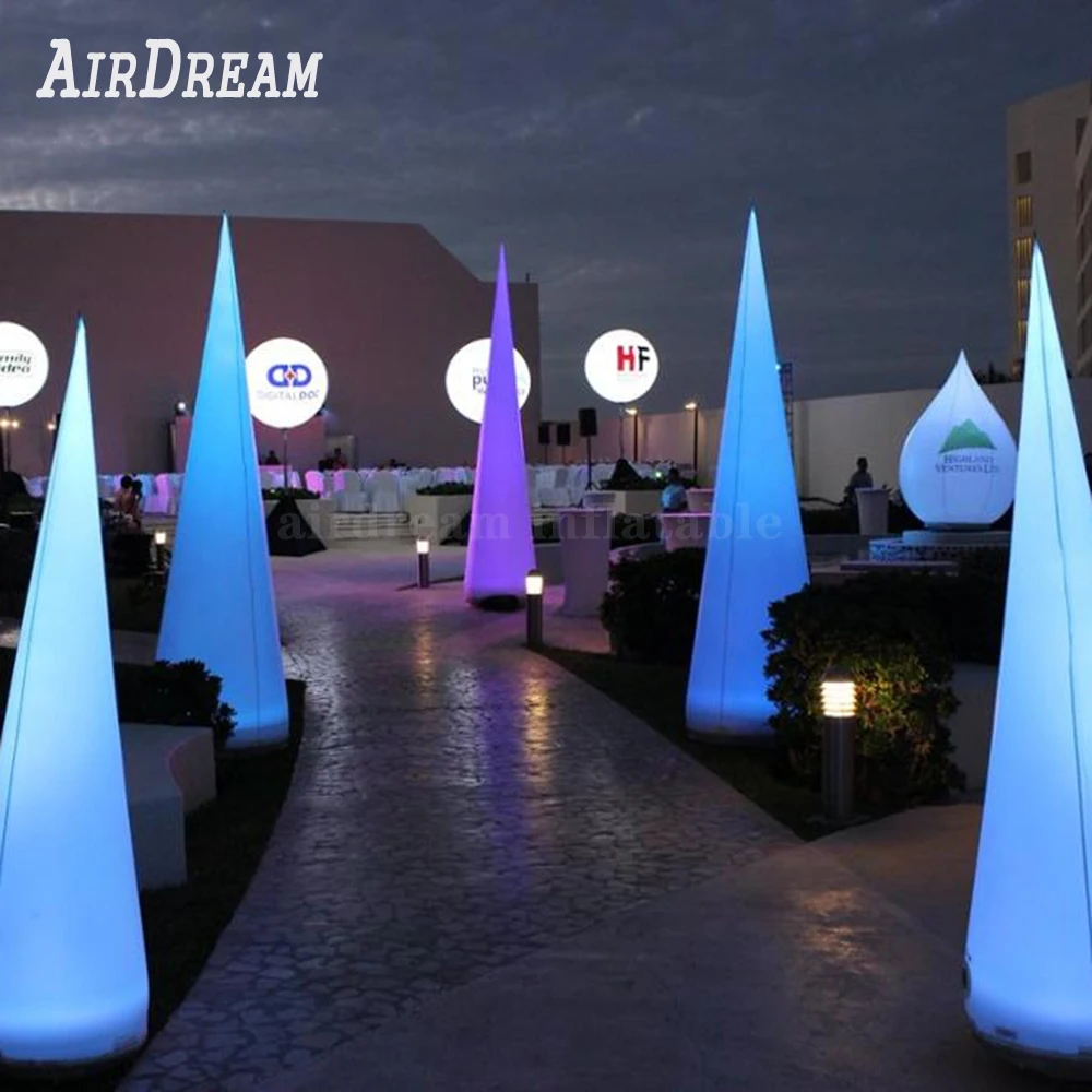

Factory Price Wedding Party Decoration Led Inflatable Cone Inflatable Claw Pillar OX Horn Lamp For Sale