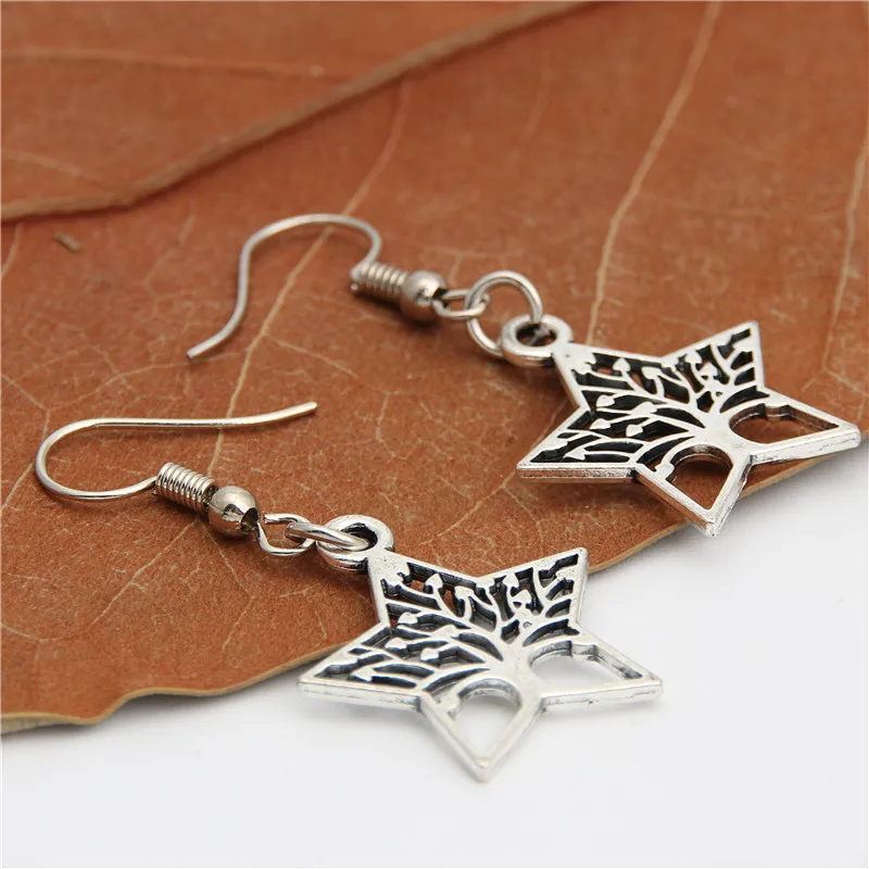1 пара женская подвеска в форме пентаграммы|Серьги-подвески| |