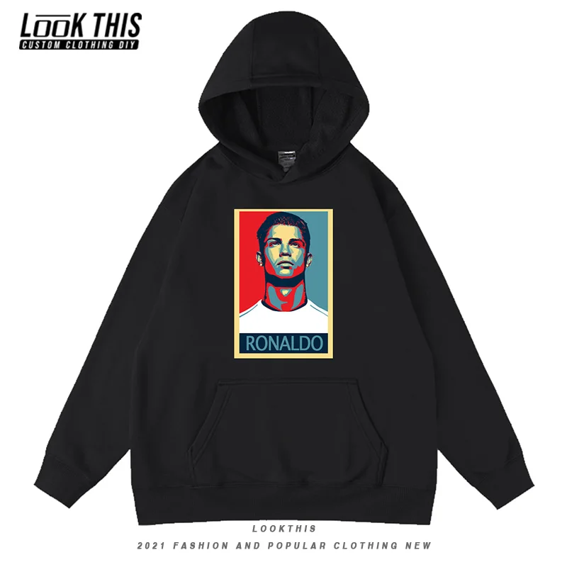 

2021 New Kids Hoodies Children's Clothing Girls/boys' Sweatshirt Oversized Hooded Painting C Ronaldo Clothes for Teens Cute