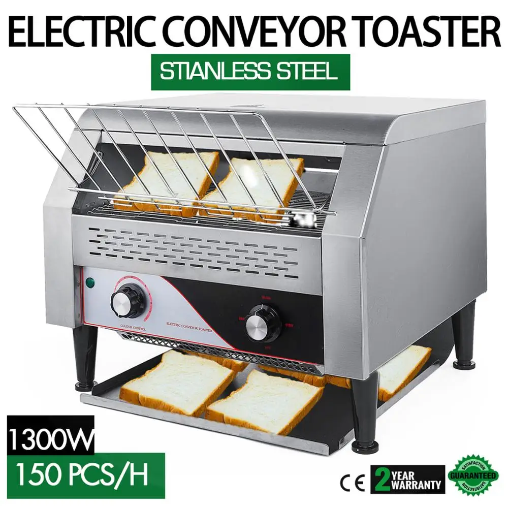 

1300W Electric Conveyor Toaster for Bread Buns 150pcs/h Stainless Steel