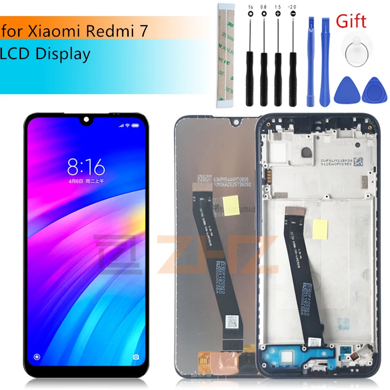 Для xiaomi redmi 7 ЖК-дисплей кодирующий преобразователь сенсорного экрана в сборе для redmi 7 ЖК-замена Snapdragon 632 запасные части 6,26"
