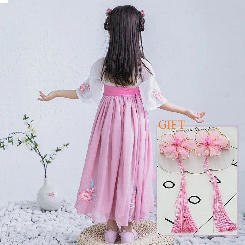 

Kids Hanfu Children Long Dresses For Girls Clothing Baby Ancient Performance Dress Cosplay Dress 2 3 4 5 6 7 8 9 10 11 12 Years