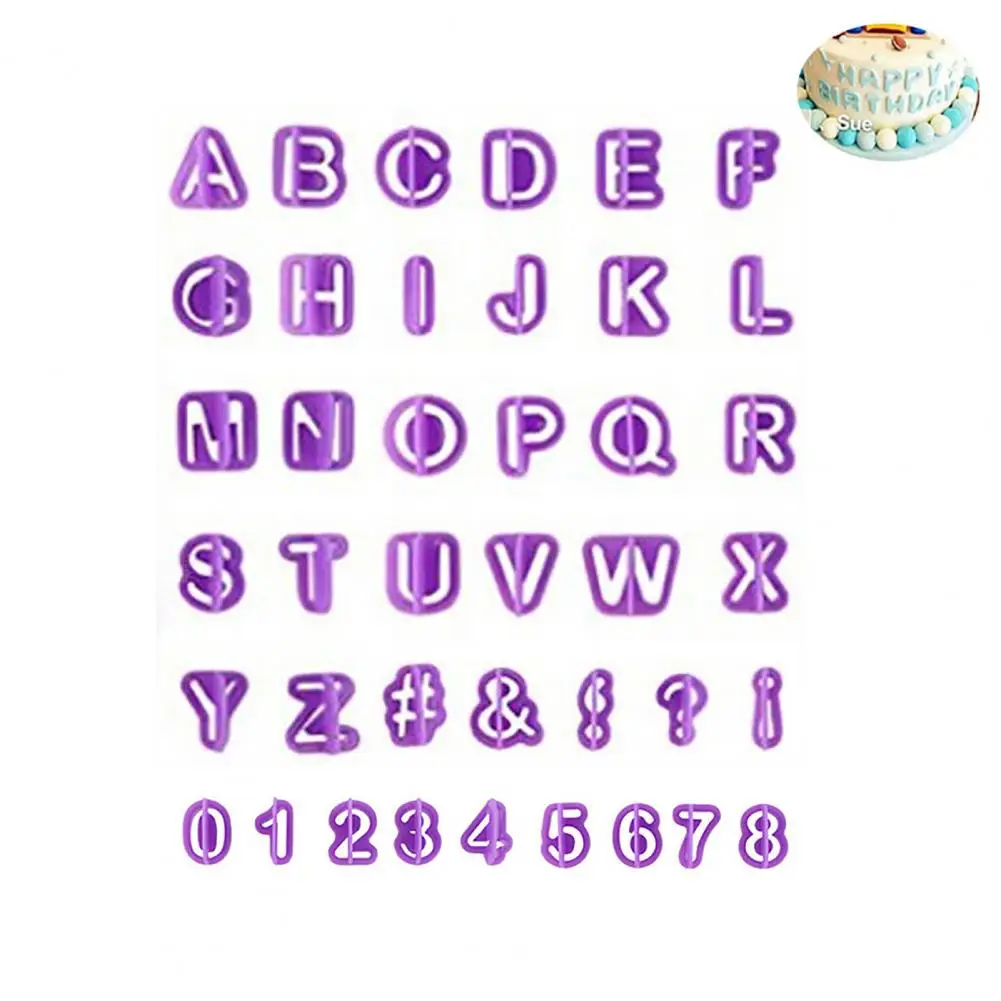 

40 Pcs Mold Food Grade Alphabet Shapes Plastic Non-stick Fondant Mold for Cakes
