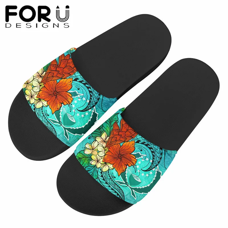 

FORUDESIGNS Casual Womens Slipper Shoes Summer Sandals Pohnpei Hawaii Polynesian Hibiscus Printing Flip Flops Zapatos De Mujer