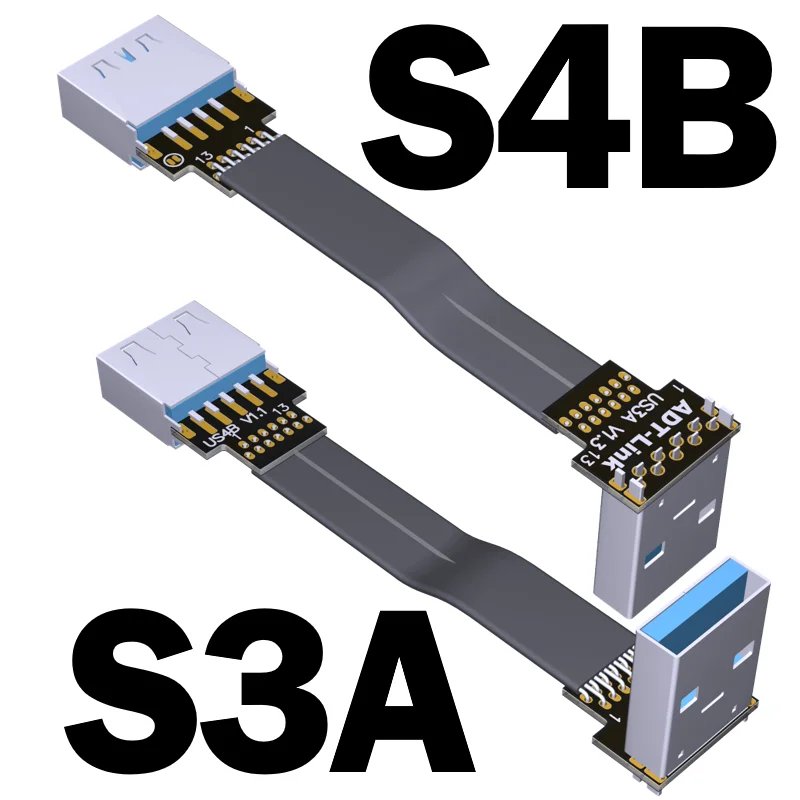 

Плоский тонкий Ленточный Кабель FFC USB 3.0 Type-A FPV, кабель FPC Стандартный с углом 90 градусов, разъем а Папа-мама для синхронизации и зарядки