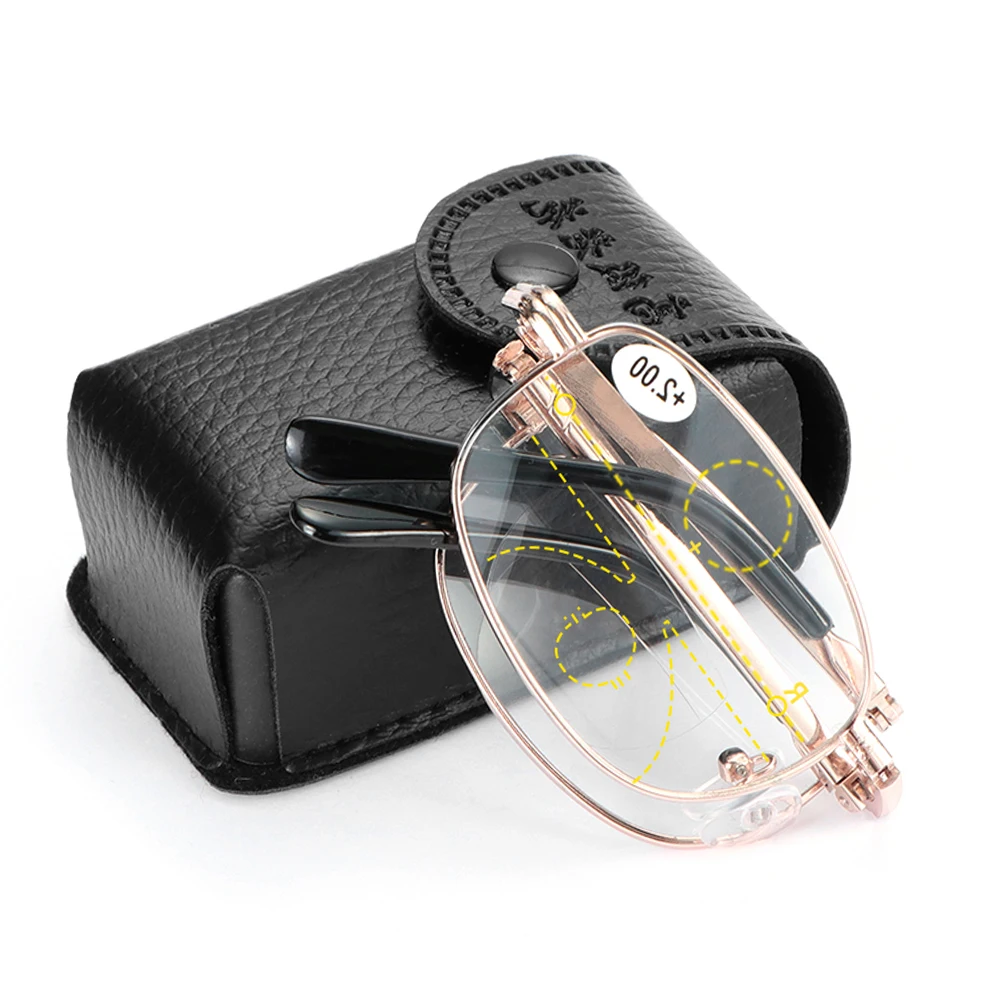 1 шт. складные металлические очки для чтения прогрессивные многофокальные линзы