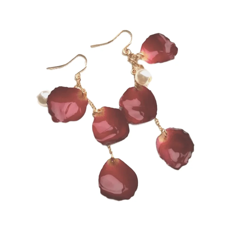 Подвеска в виде натурального сушеного цветка с смолой подвески красной розы для