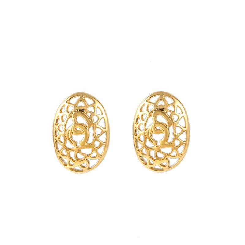 RIR из нержавеющей стали золотые геометрические овальные серьги гвоздики полые