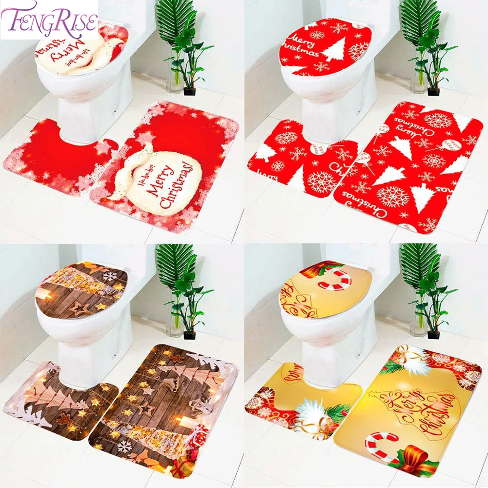Рождественский коврик для ванной комнаты двери Декор дома Рождество 2020 Noel Navidad