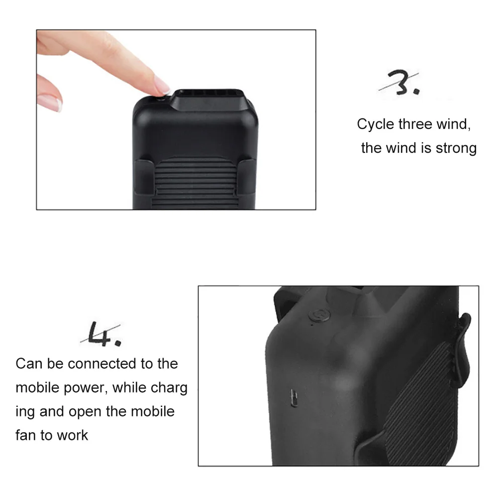 

Summer Portable USB Hanging Clip on Waist Belt Neck Hands-free Air Cooling Fan Built-in rechargeable battery, long using time.