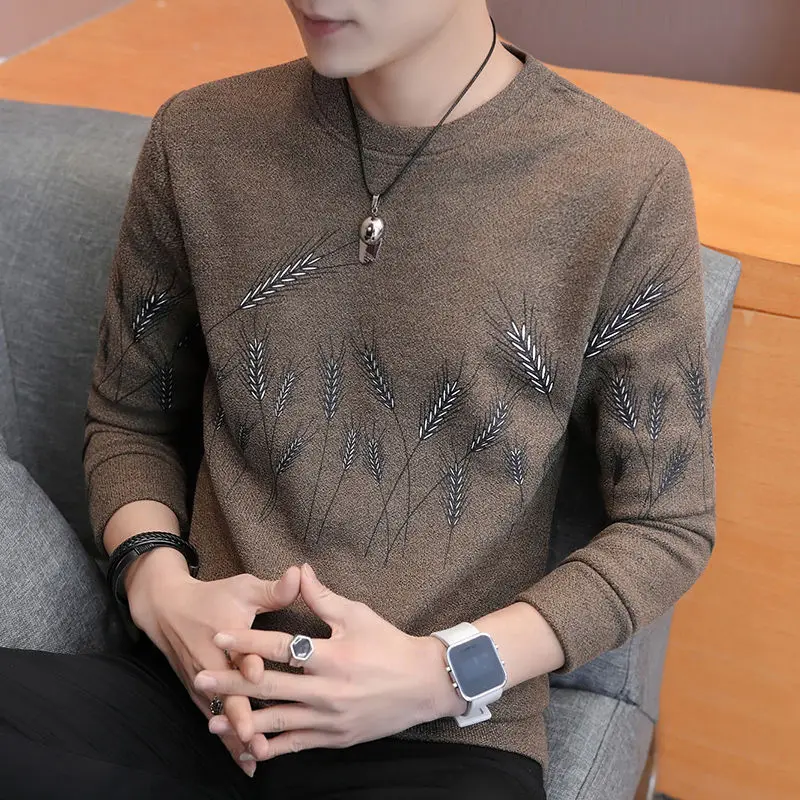

Men's wear 2021 men's long sleeve t-shirt men's autumn coat bottom coat top coat sweater new men's wear small shirt men's fashio