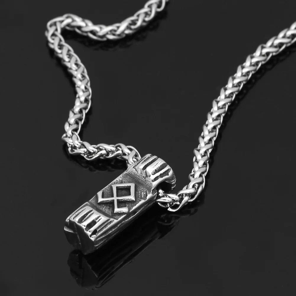 Stainless steel Nordic Viking Amulet odin symbol Rune Necklace with valknut gift bag |