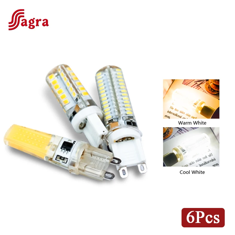 

6pcs/lot G9 LED Light Bulb 6W 7W 9W 10W 12W 220V Silica Gel Lamp Constant Power Light LED Lighting G9 SMD2835 3014 2508 Bulbs