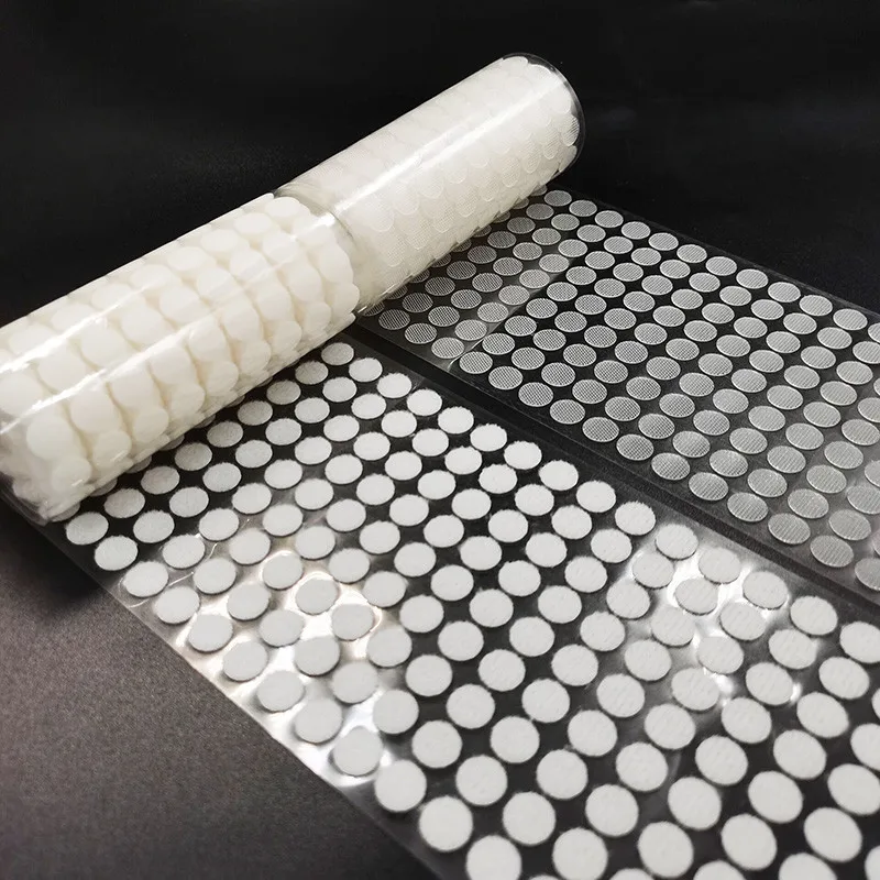 

500/1000pairs Dots Transaprent Self Adhesive Fastener Tape 10/15/20mm Hooks&Loop Strong Glue Baby Tape Sticker