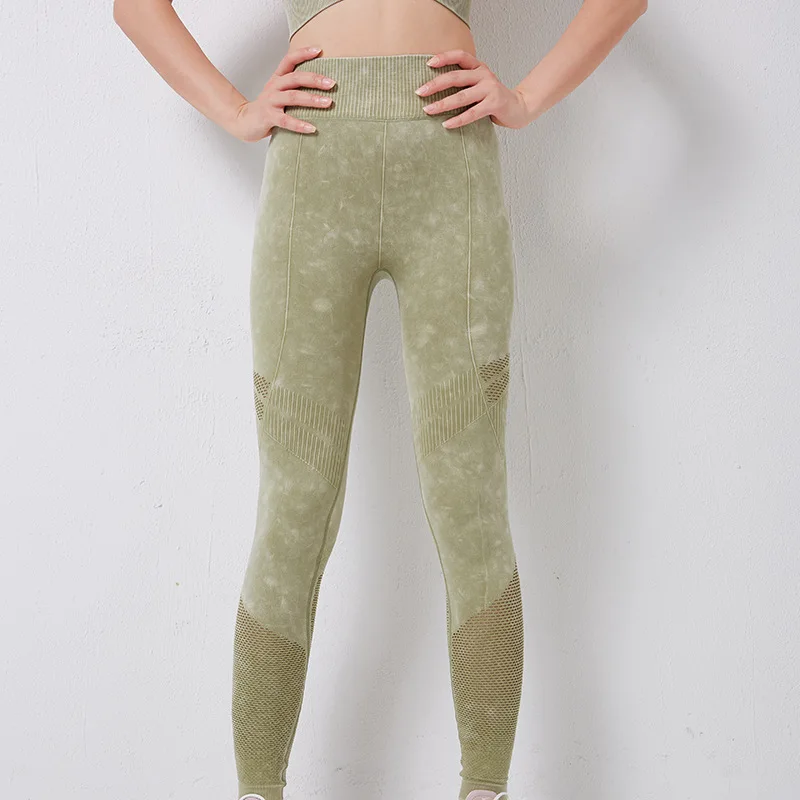 

1216ZH sport tights seamless washed high waist yoga leggings workout custom logo print on product and package from 1pc dropship
